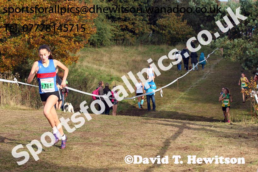 Girls under-15s, National Cross Country Relays, Berry Park, Mansfield. Photo: David T. Hewitson/Sports for All Pics